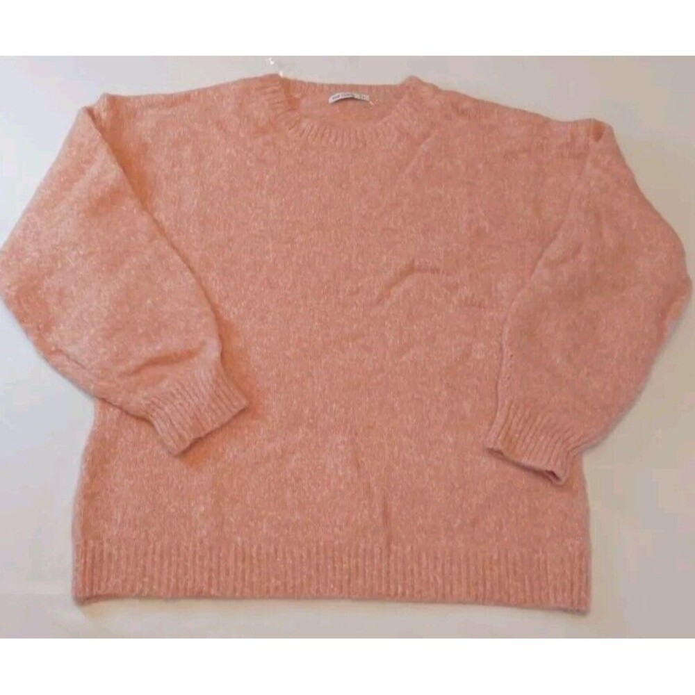 Pink Clover Cozy Soft Crew Neck Warm Pullover Sweater Size XXL Light Orange  NWT